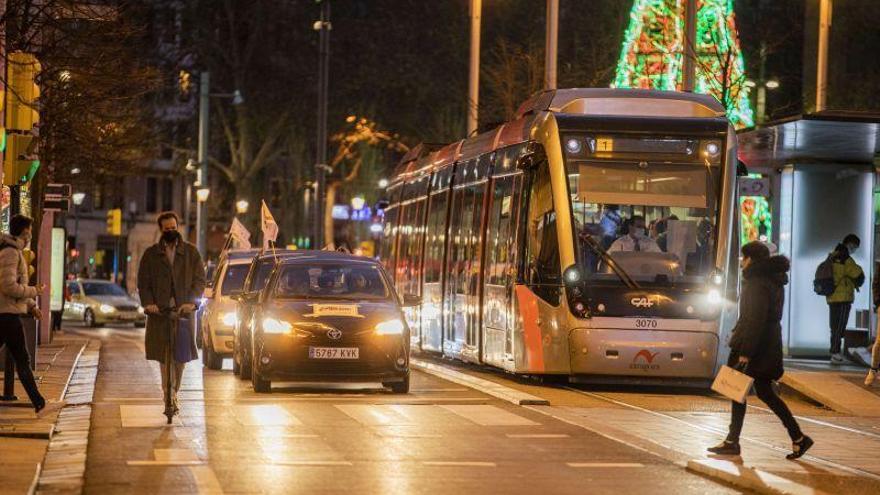 Huelga en el tranvía en Zaragoza