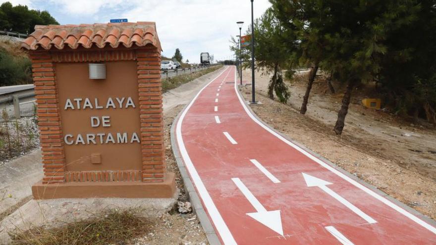 Carril bici en la localidad de Cártama.