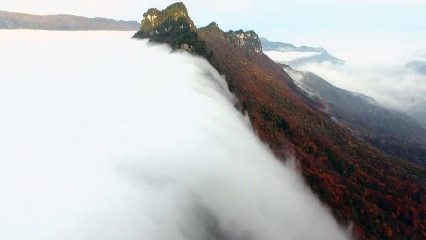 Cascadas de nubes en el centro de China