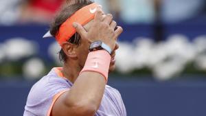 Rafa Nadal, durante su derrota en el Barcelona Open Banc Sabadell.