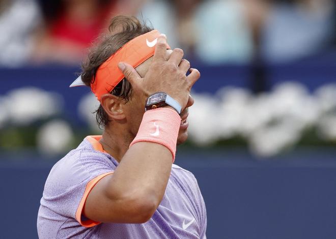 Rafa Nadal, durante su derrota en el Barcelona Open Banc Sabadell.