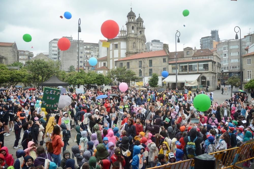 Centos de escolares participan no Correlingua da Ferrería