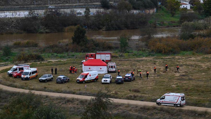 Dispositivo que se estableció el pasado fin de semana en El Pico del Guadiana, lugar donde se encontró su móvil.