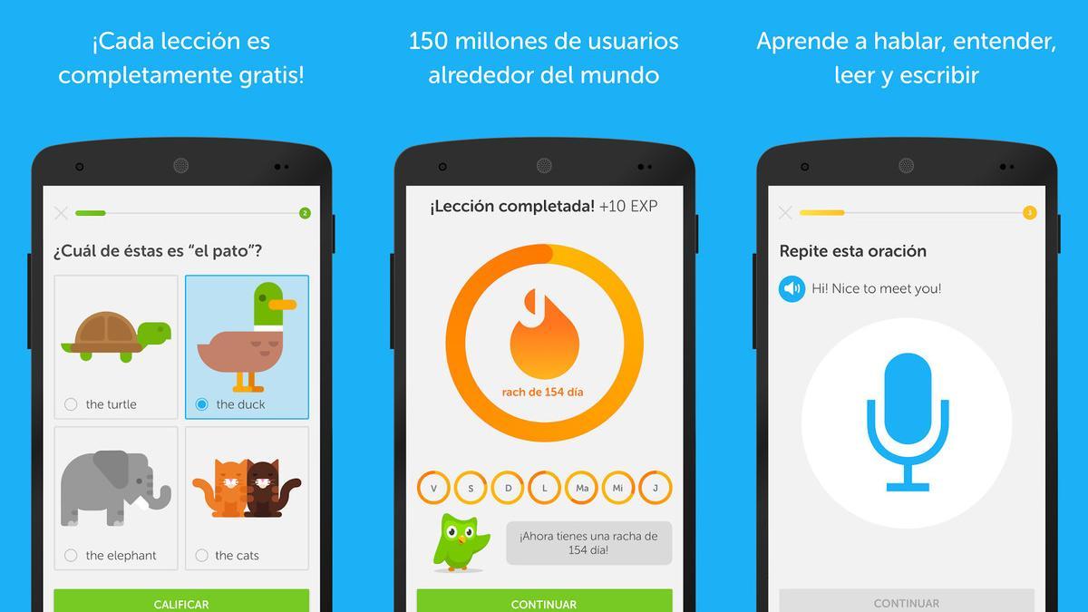 La aplicación Duolingo.