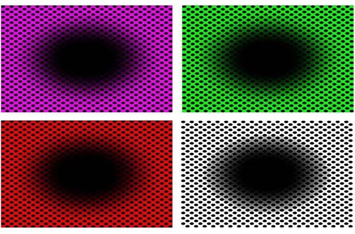 La ilusión óptica cambia según el color de fondo o de la mancha.