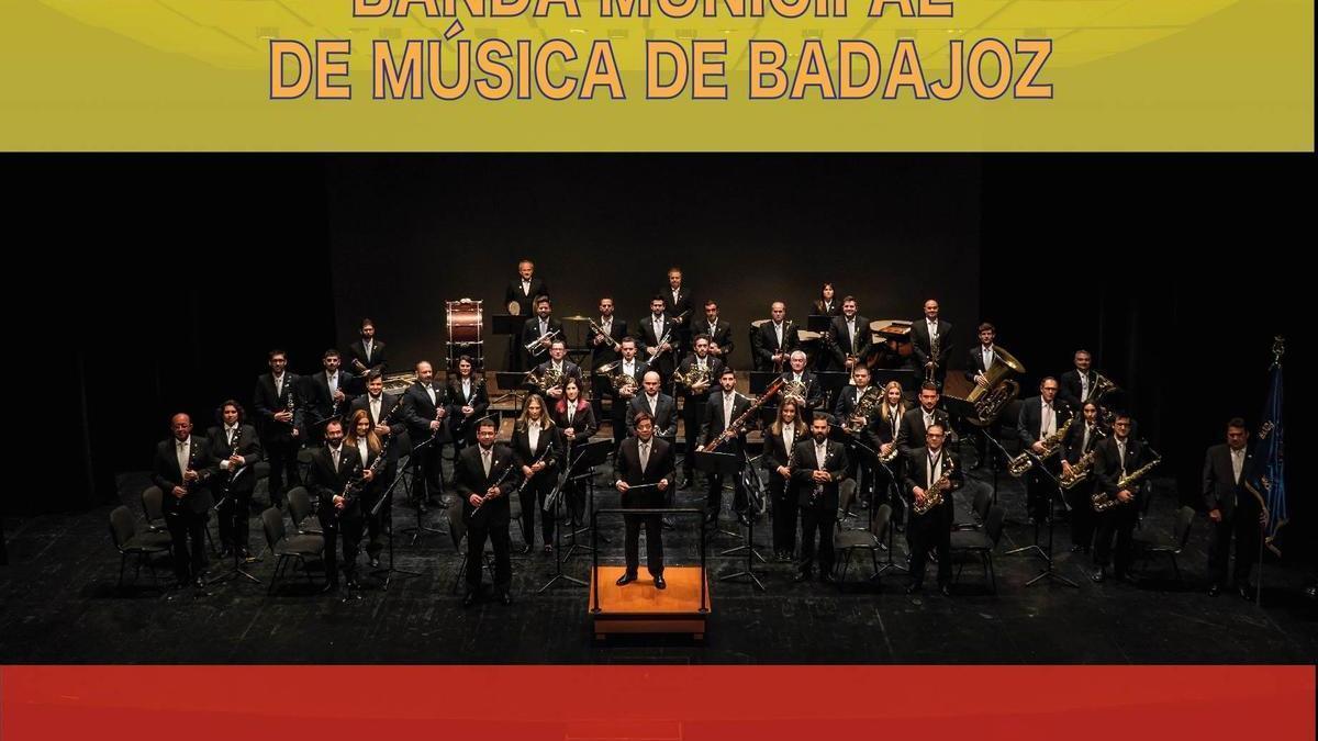 Cartel del concierto de la Banda Municipal de Música de Badajoz por el Día de la Constitución Española.
