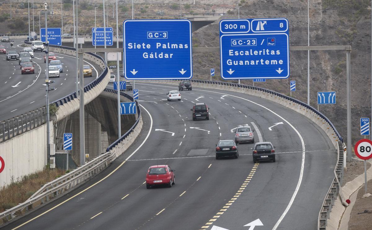 Zonas de cortes de tráfico en el Guiniguada