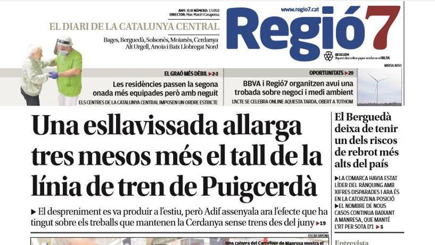 La portada de Regió7 d&#039;aquest dijous, 19 de novembre