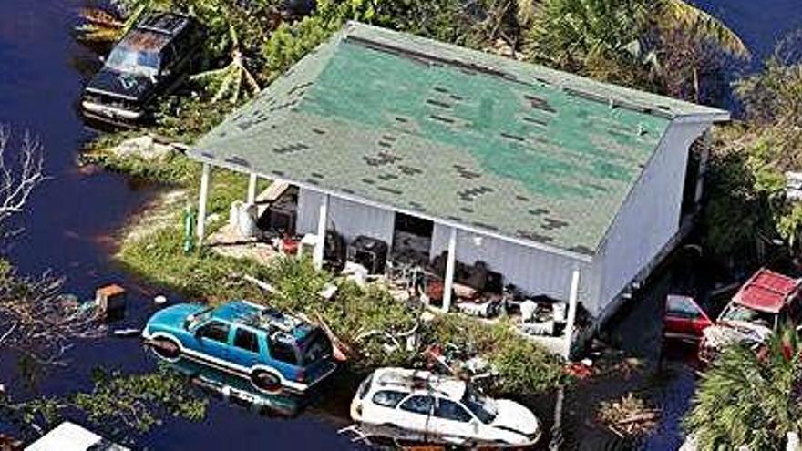 Una zona inundada l&#039;illa de la Gran Bahama