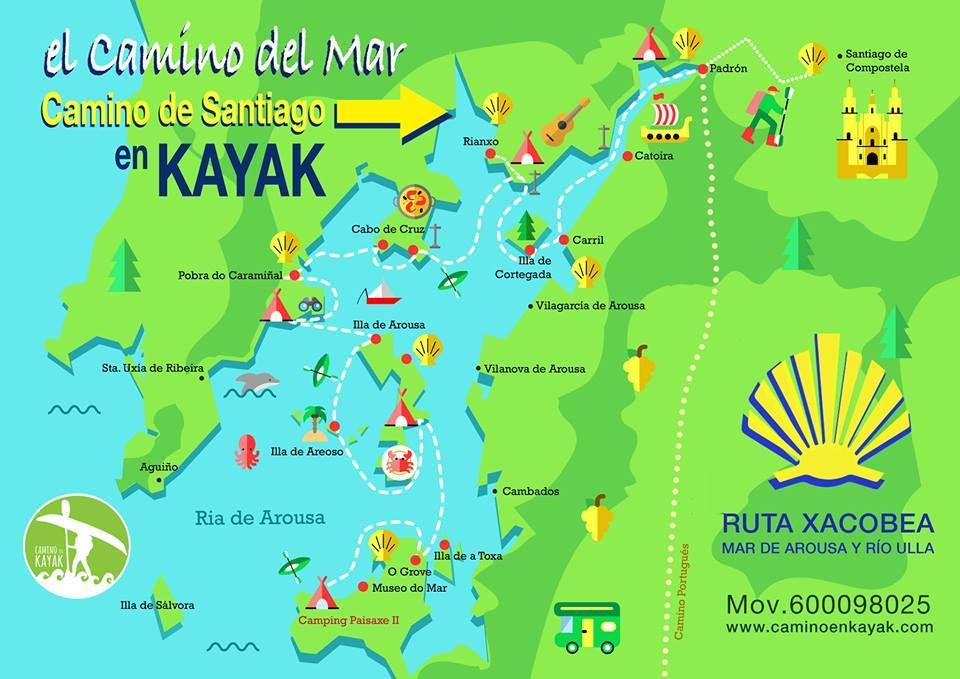 El plano de la ruta en kayak.