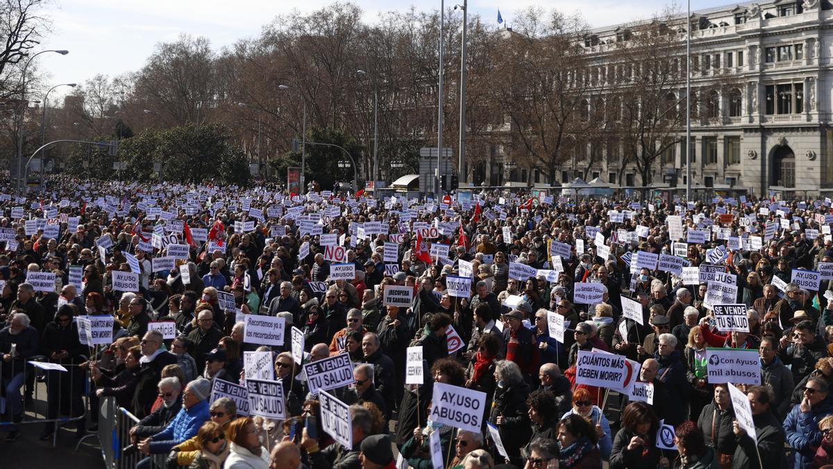 Manifestación en defensa de la sanidad pública convocada este domingo en Madrid