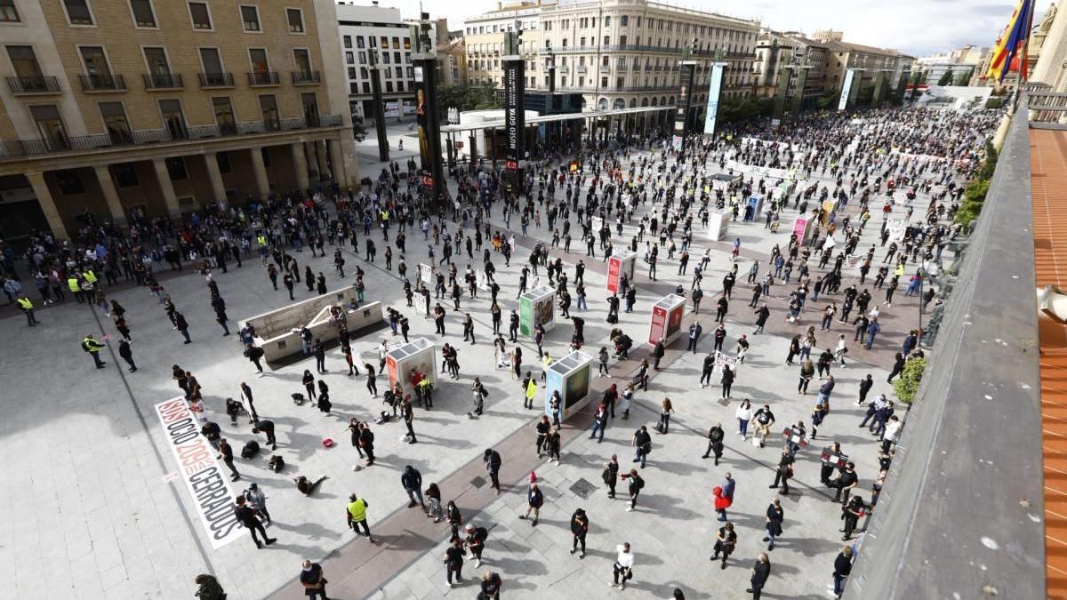Manifestación de la hostelería en Zaragoza el pasado mes de octubre.