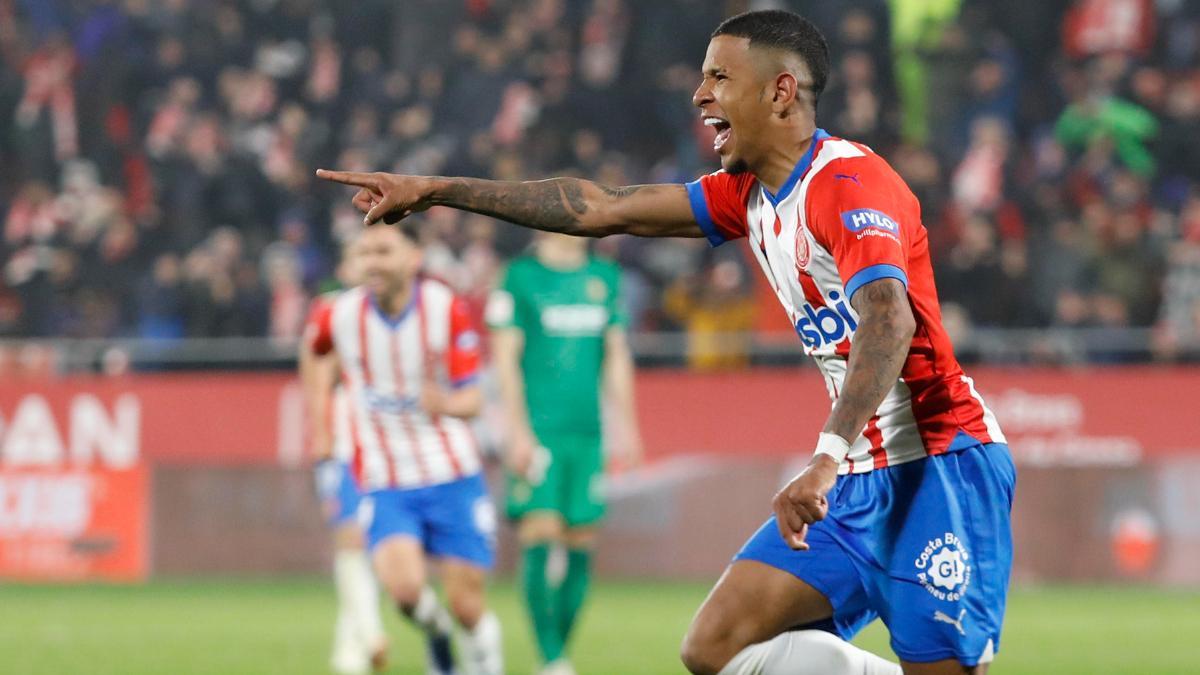 Savinh celebra el segundo gol ante Osasuna