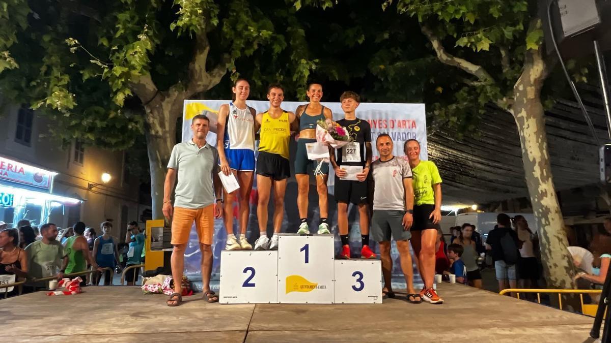 El podio de la XXVI Cursa Nocturna de Sant Salvador de Artà.