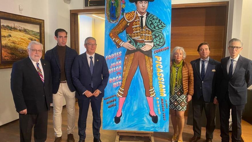 La Virgen de Guadalupe bendice a los toreros en el cartel de Pablo Alonso Herráiz para la Picassiana