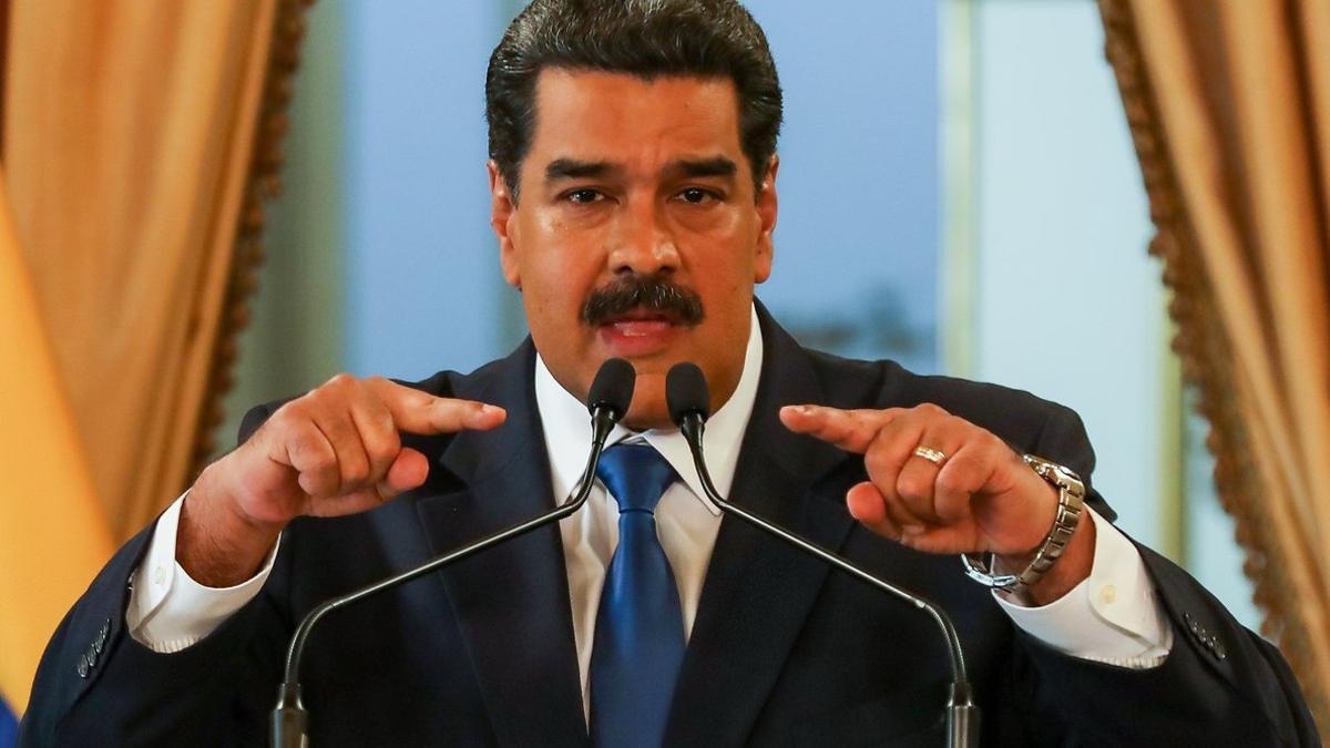 Nicolás Maduro, en una conferencia en el palacio de Miraflores, en Caracas, este viernes.