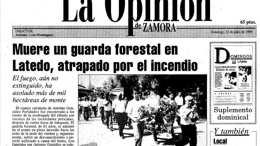 Portada de LA OPINIÓN DE ZAMORA.