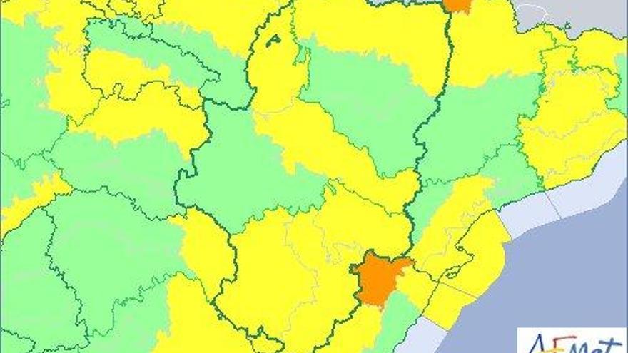 Alerta amarilla por viento en diferentes zonas de Aragón y nieve en Teruel