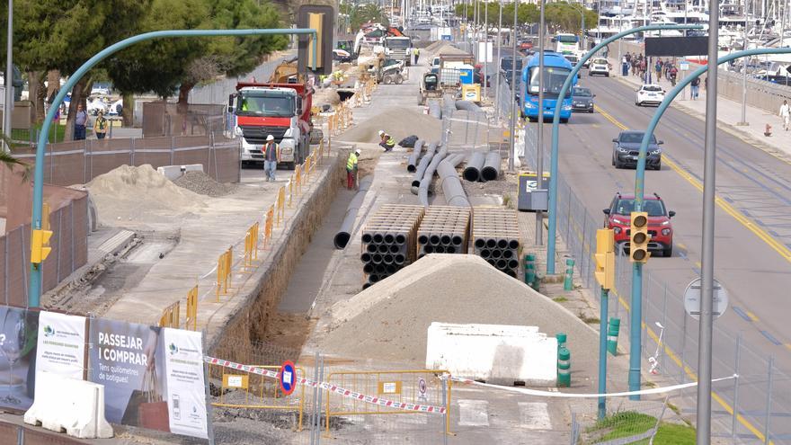 Las fotos de la evolución de obras del Paseo Marítimo de Palma después de tres meses de trabajos