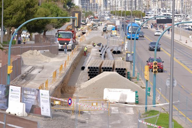 Las fotos de la evolución de obras del Paseo Marítimo de Palma después de tres meses de trabajos