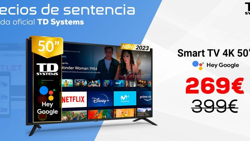 Descubre el televisor TD Systems de 50 pulgadas con 4K, HDR10 y Smart TV por solo 269€. ¡No podrás resistirte!