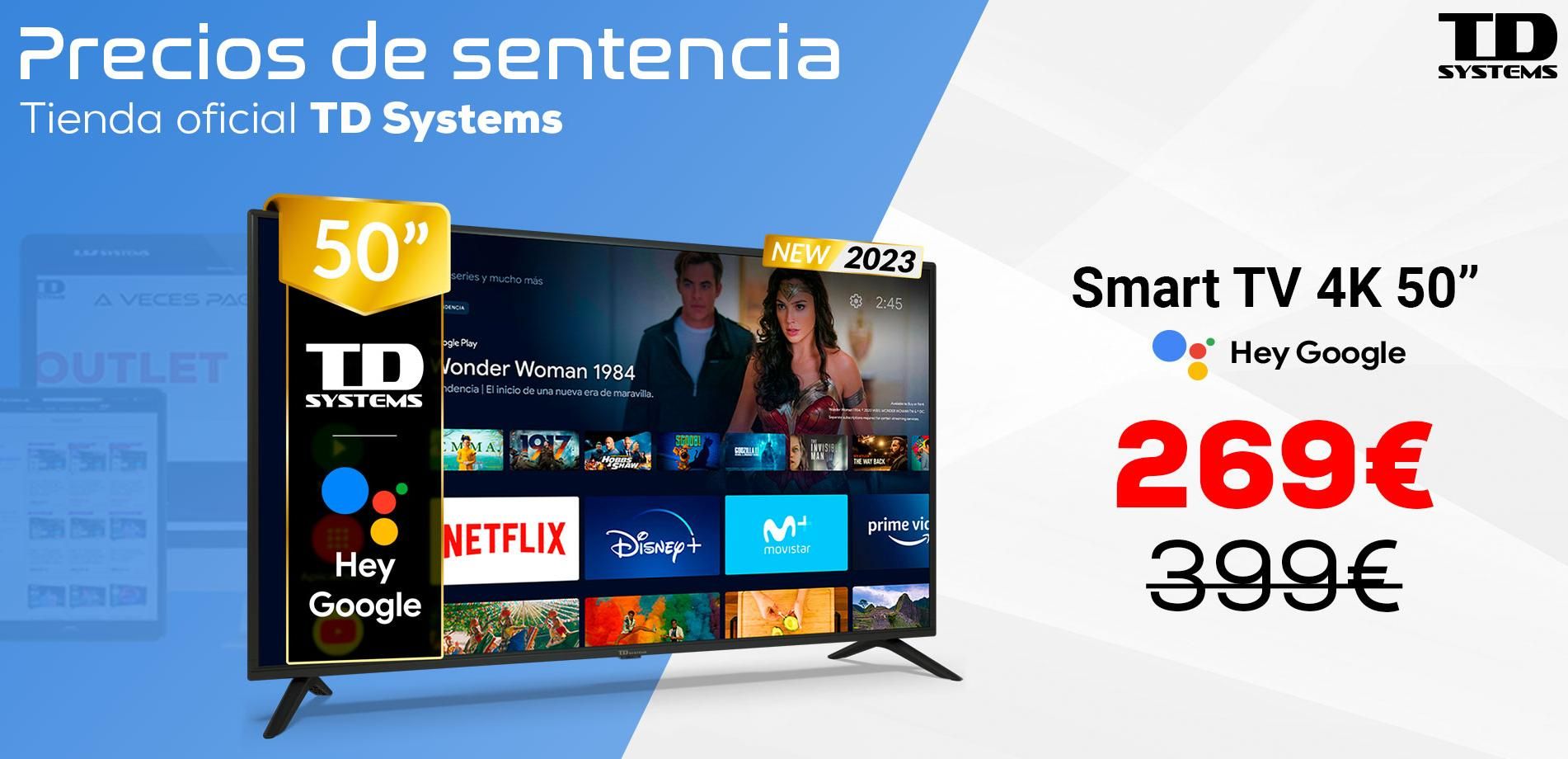 Descubre el televisor TD Systems de 50 pulgadas con 4K, HDR10 y Smart TV por solo 269€. ¡No podrás resistirte!