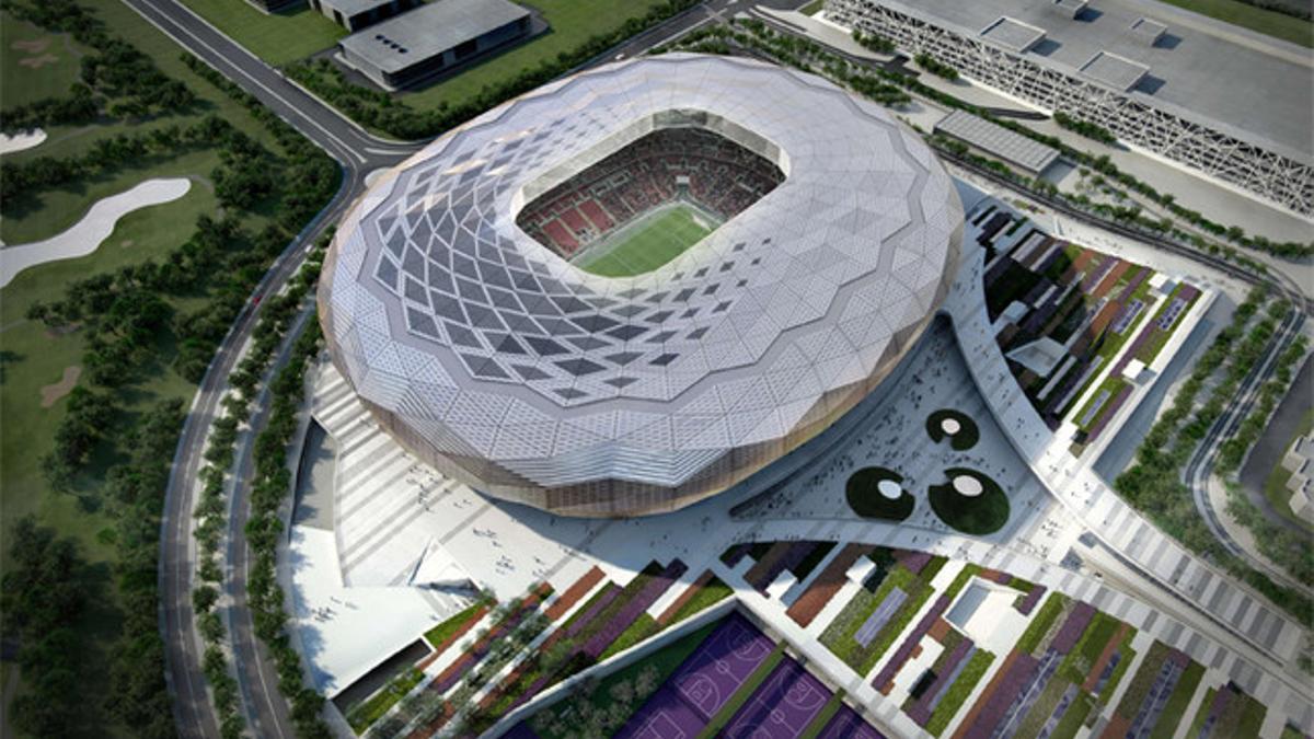 Una imagen virtual de uno de los estadios que se están construyendo para el Mundial de Catar 2022