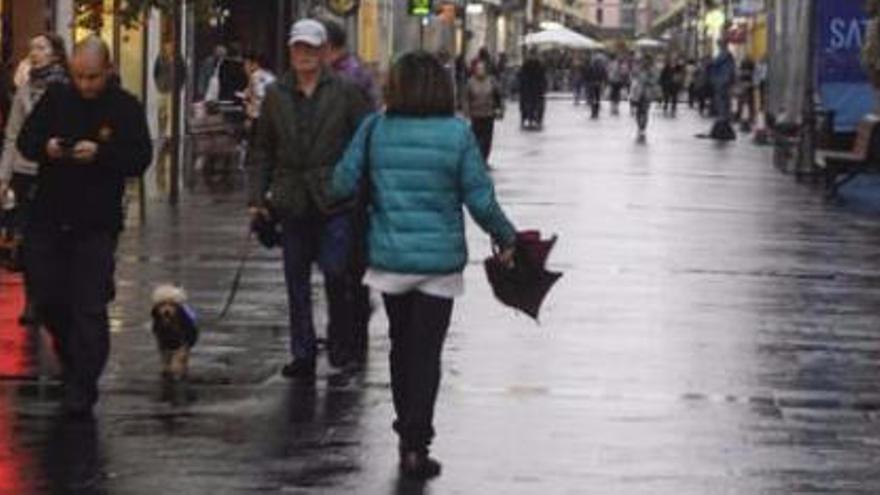 Lluvias en la capital grancanaria, en una imagen de archivo.