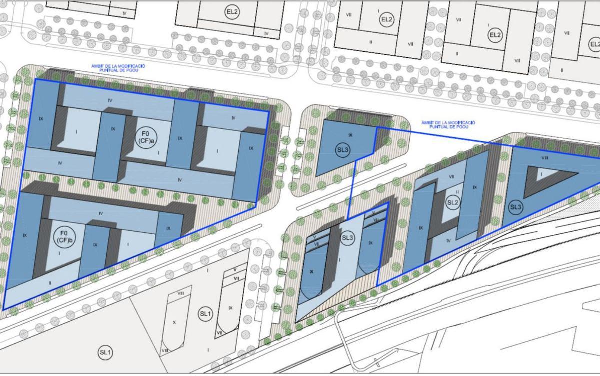 Imagen de los solares resultantes para Endesa y Mapfre en la segunda línea de Llevant. | AJUNTAMENT