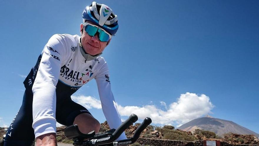 Chris Froome, durante su concentración en Tenerife.