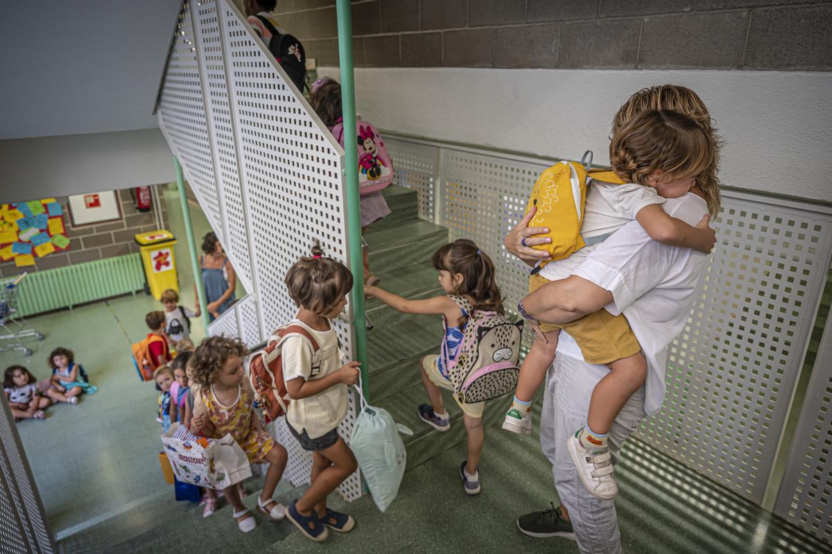 Vuelta a las aulas en el CEIP Pau Casals de Gràcia, en Barcelona.