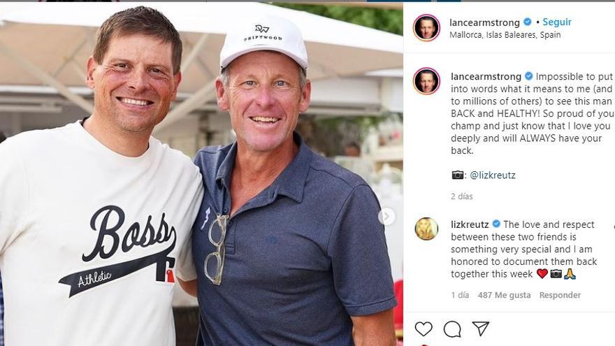 Früher Rivalen, heute dicke Freunde: Jan Ullrich und Lance Armstrong auf Mallorca.