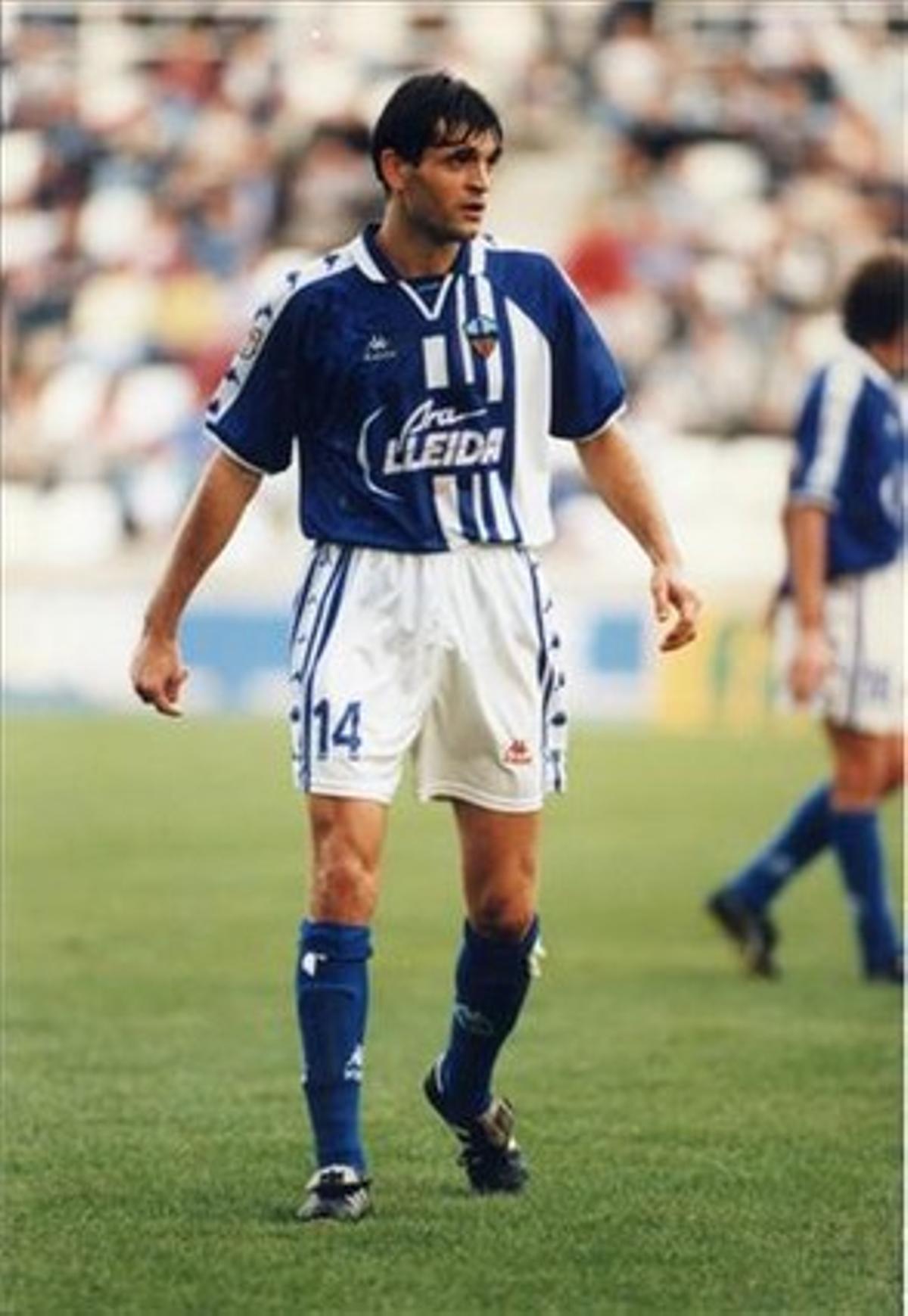 Tito Vilanova, com a jugador del Lleida.