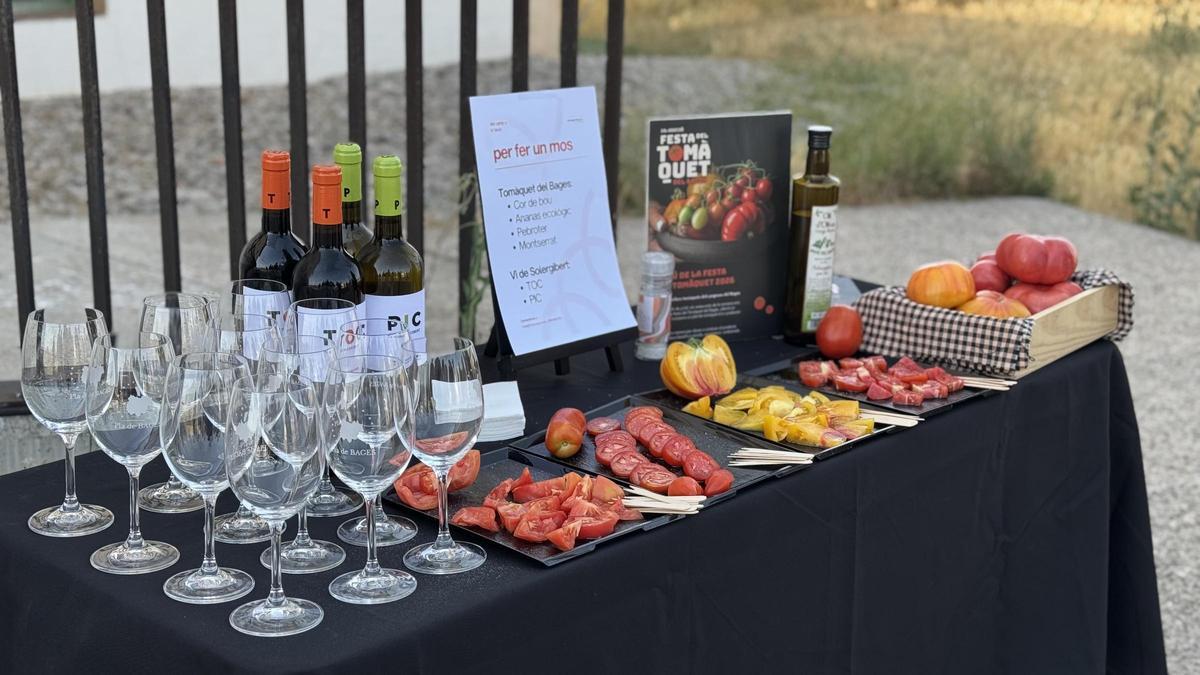 Un tast de diferents tomàquets i vi