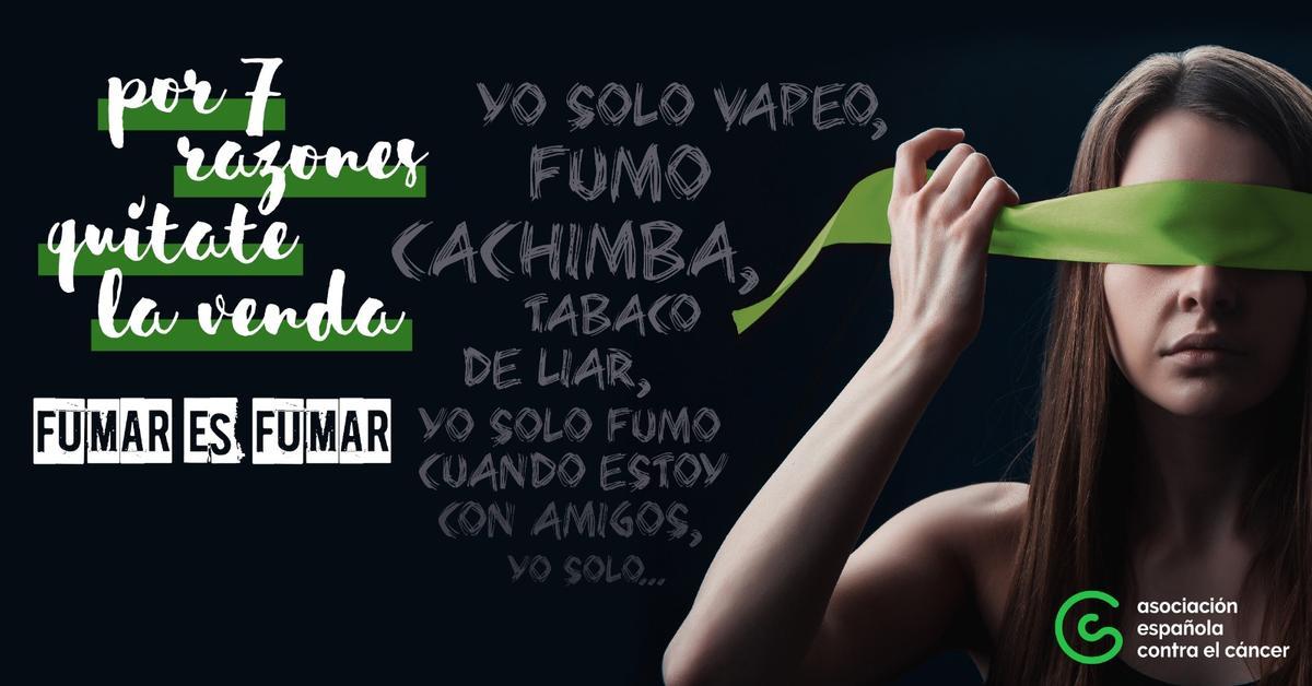 Imagen de la campaña de la Asociación contra el Cáncer de concienciación sobre el vapeo