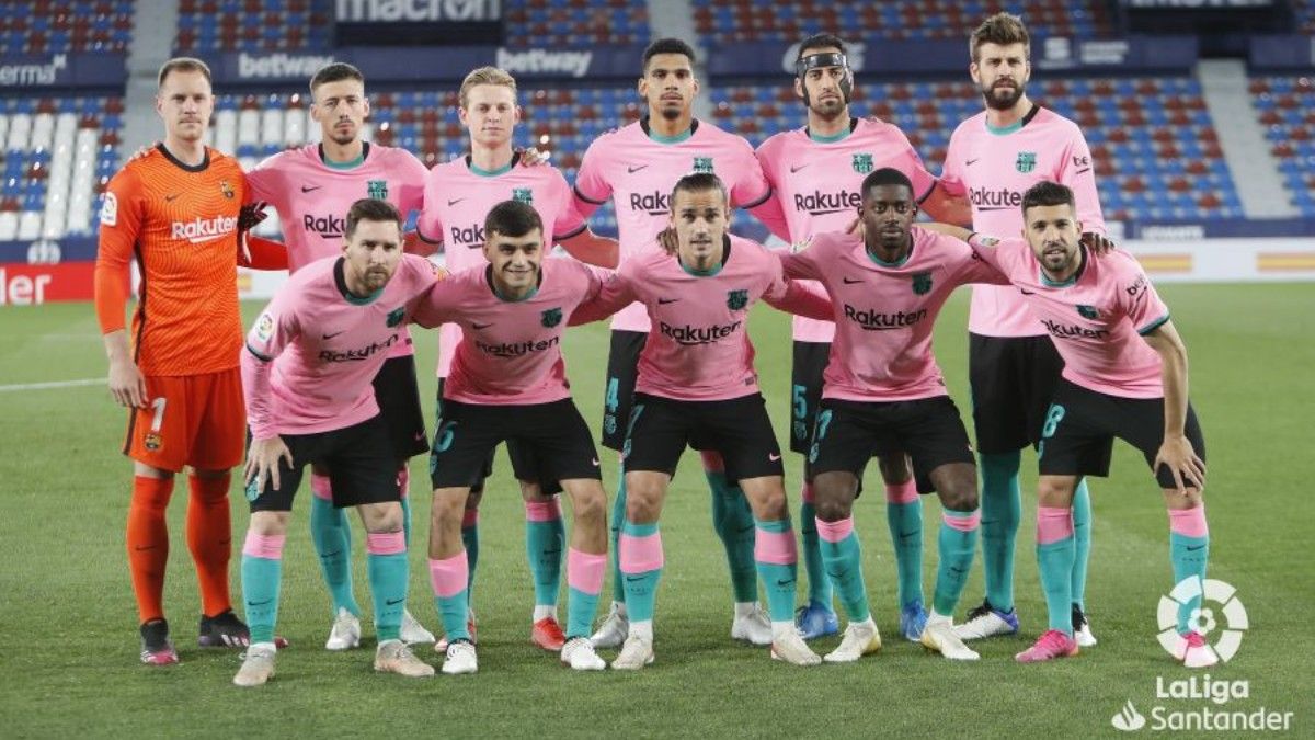 El once del Barça en el Ciutat de València