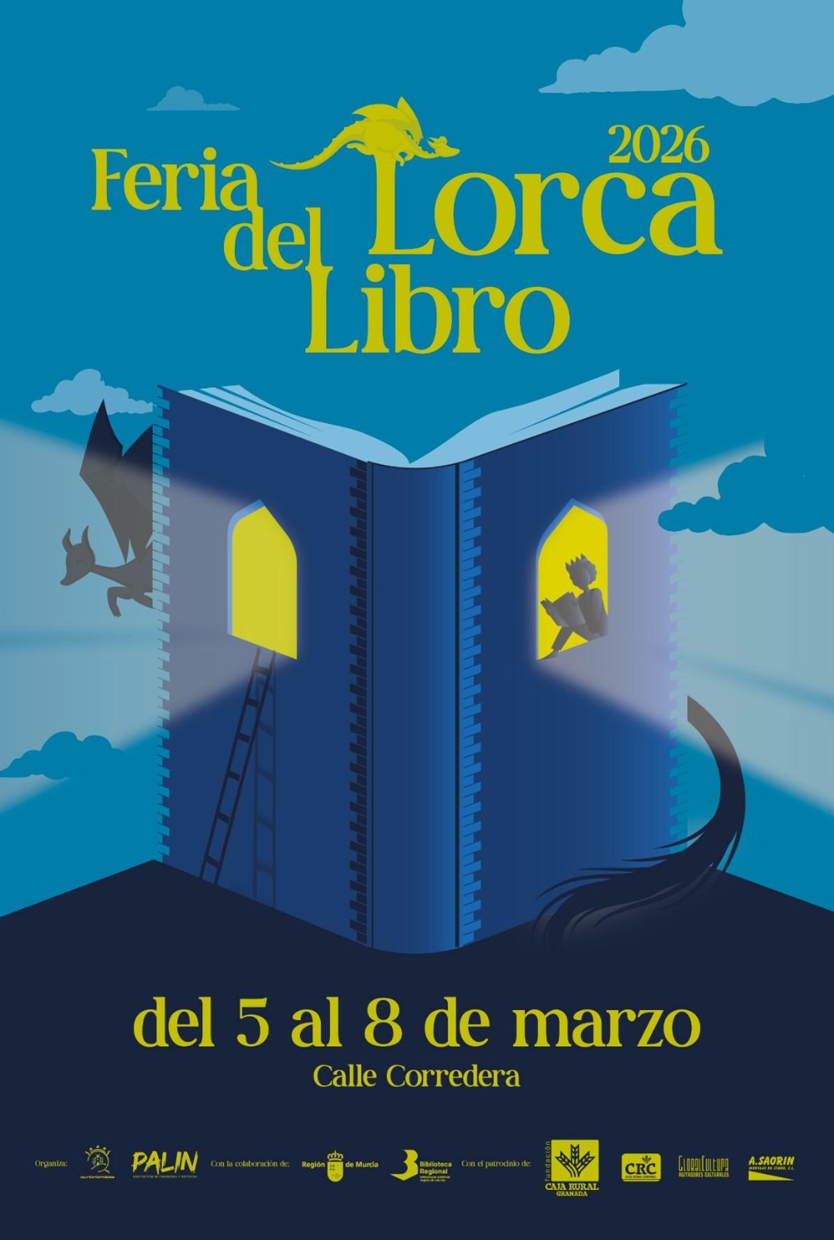 El cartel Feria del Libro de Lorca 2026 del artista Javier Martínez