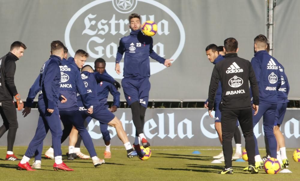 El Celta prepara en A Madroa el partido en Vallecas