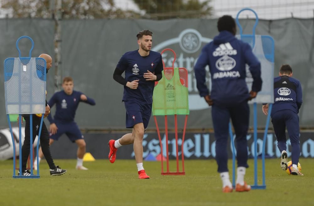 Primer entrenamiento de Hoedt en A Madroa