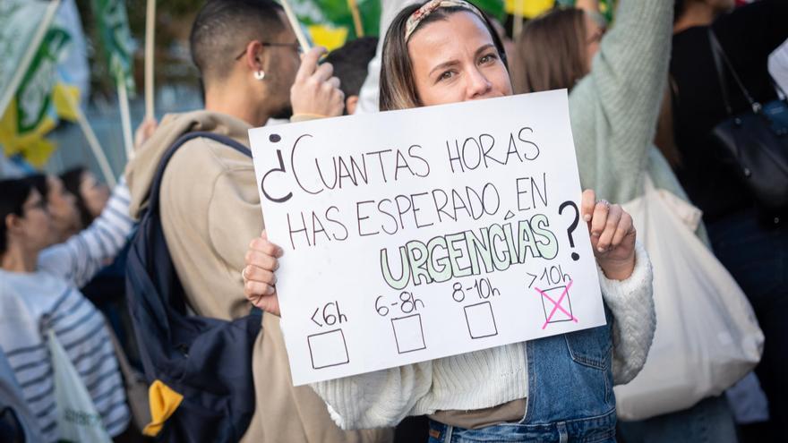 Protestas por fuera del Hospital Universitario de Canarias