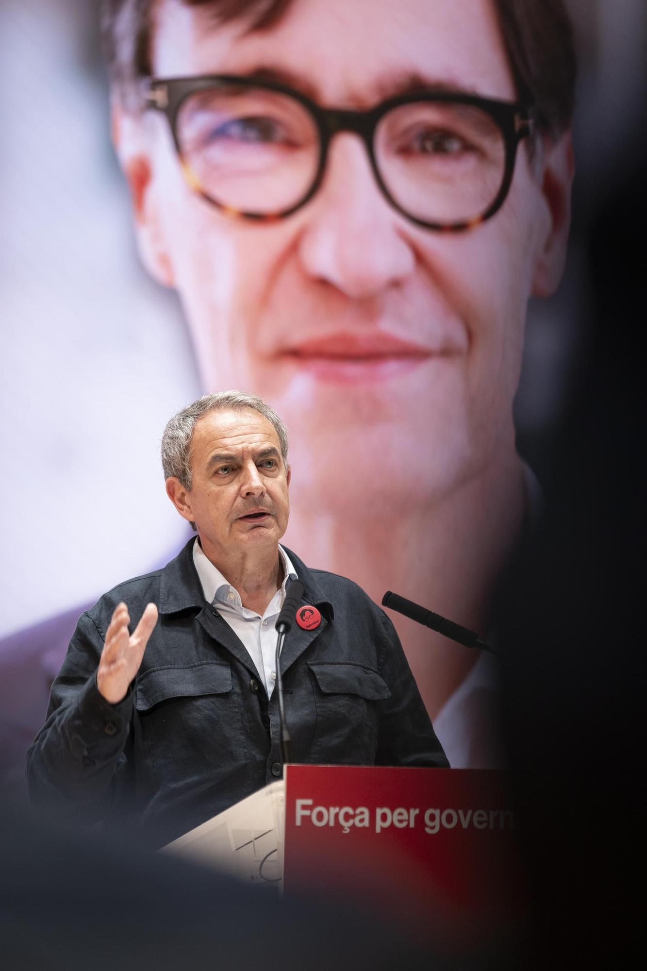 Les imatges del míting del PSC amb Salvador Illa i José Luís Rodríguez Zapatero a Girona