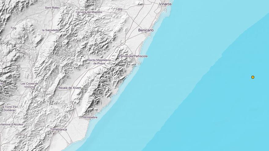 Localización del segundo terremoto en Castellón.