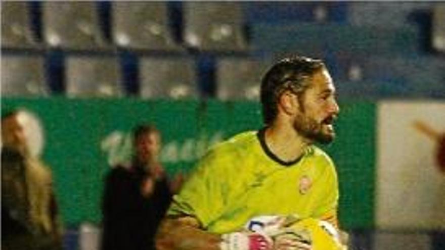 Dani Mallo, en un partit amb el Girona disputat al camp del Sabadell.