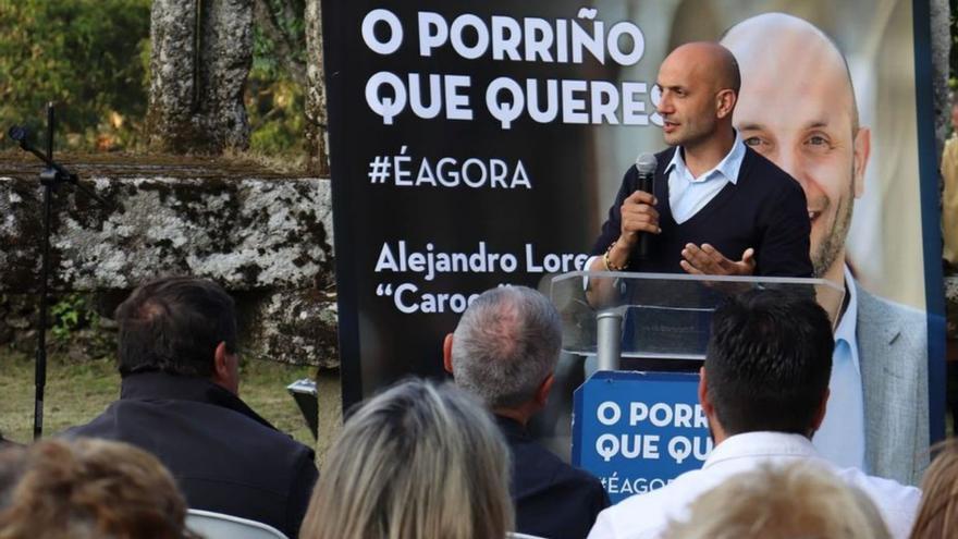 El candidato del PP, Alejandro Lorenzo, en un mitin. |   // D.P.