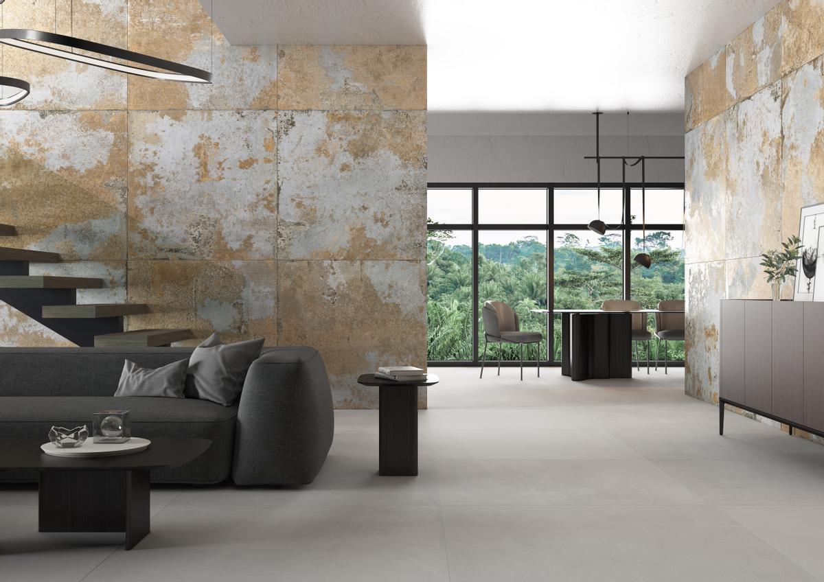 Ambiente creado con la serie 'Brooklyn' de Tau Cerámica.