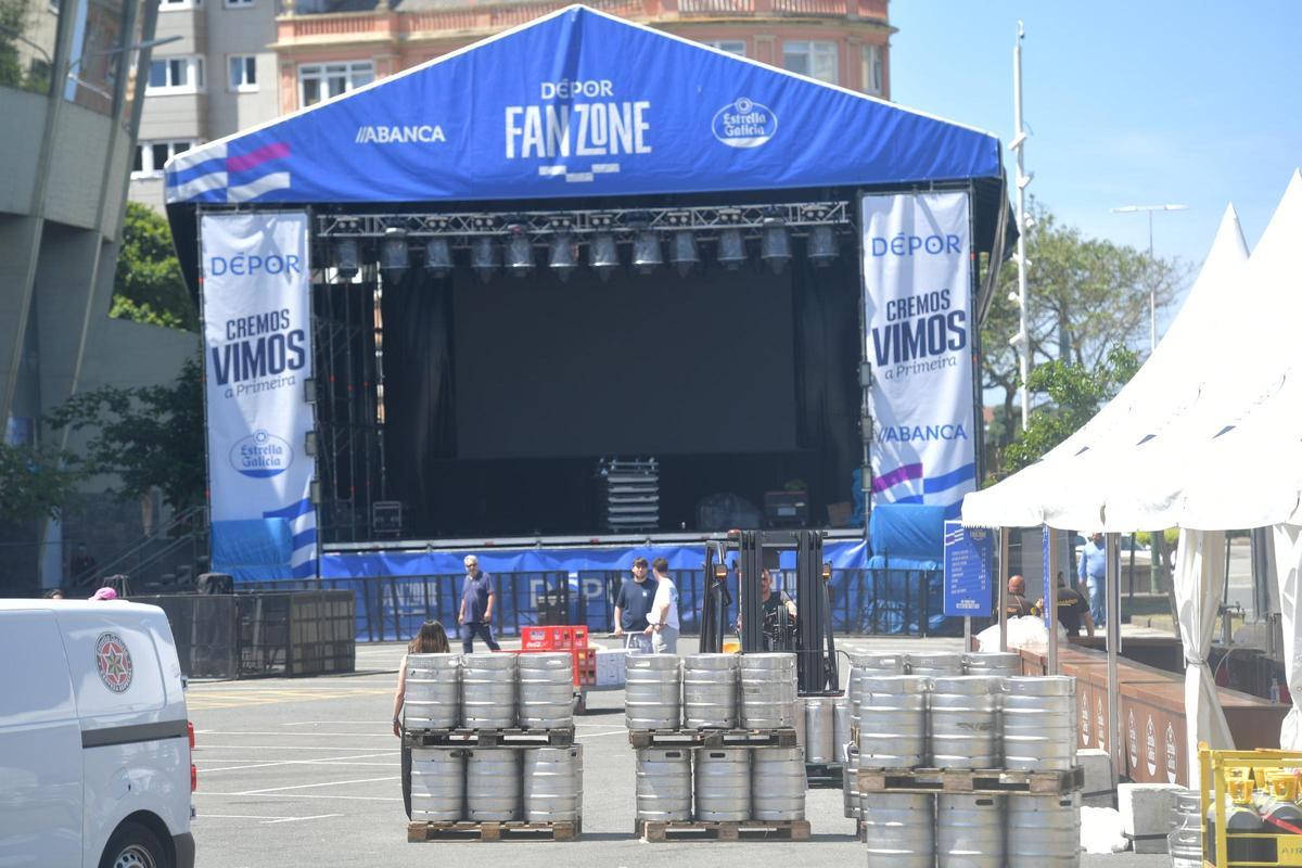 La Fan Zone de Riazor, preparada para el domingo