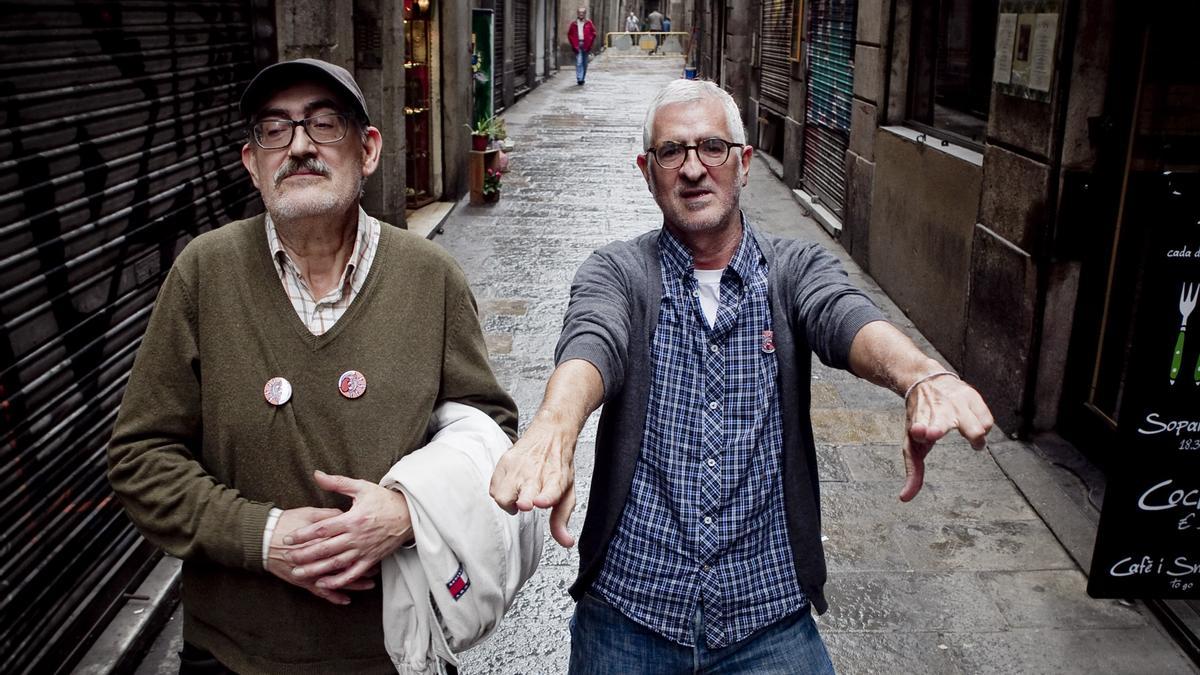 Juanito Mediavilla (izquierda) y Miguel Gallardo, en el 2012, en el Gòtic de Barcelona.