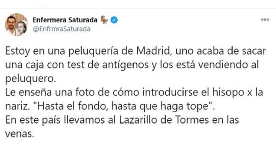 Un enfermero comparte en Twitter algo que le ha dejado boquiabierto.