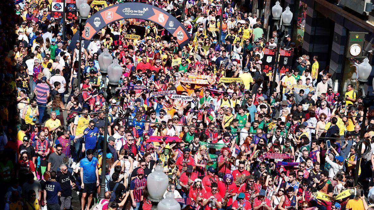 Encuentro de las aficiones en una edición anterior de la Copa del Rey
