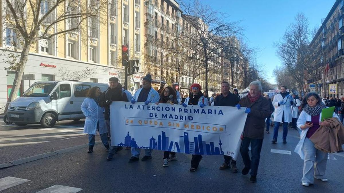 Marcha de médicos en Madrid, en una de las jornadas de huelga.
